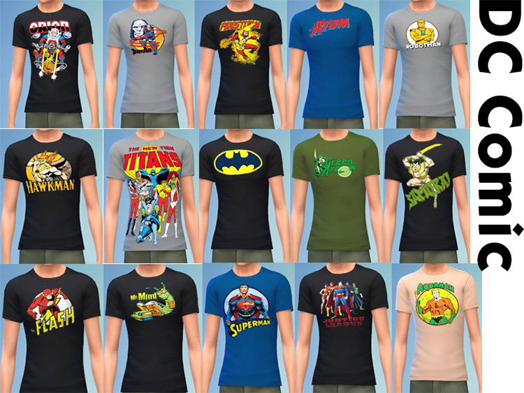 DC Comics T-Shirts for Men / Sims 4 CC
