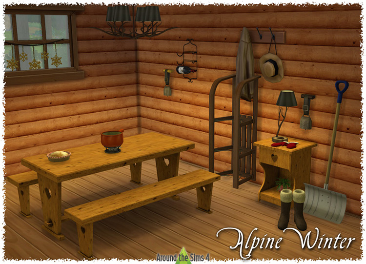 Alpine Winter Dining Set / Sims 4 CC