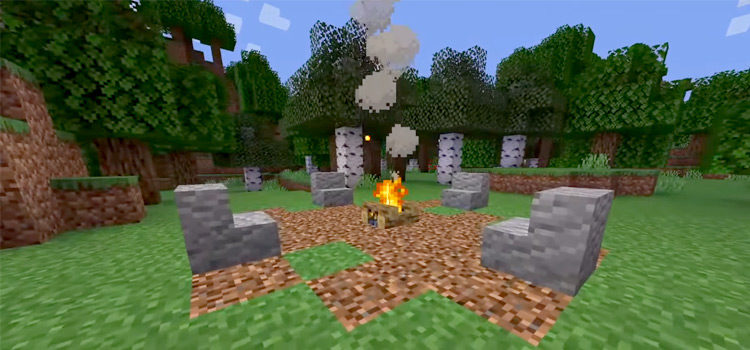 Campfire in Minecraft Game Screenshot