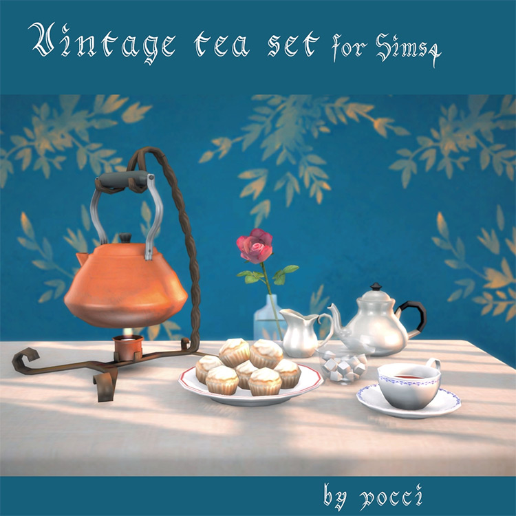 Vintage Tea Set / Sims 4 CC