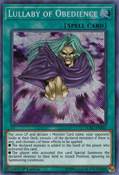 Lullaby of Obedience Yu-Gi-Oh Card