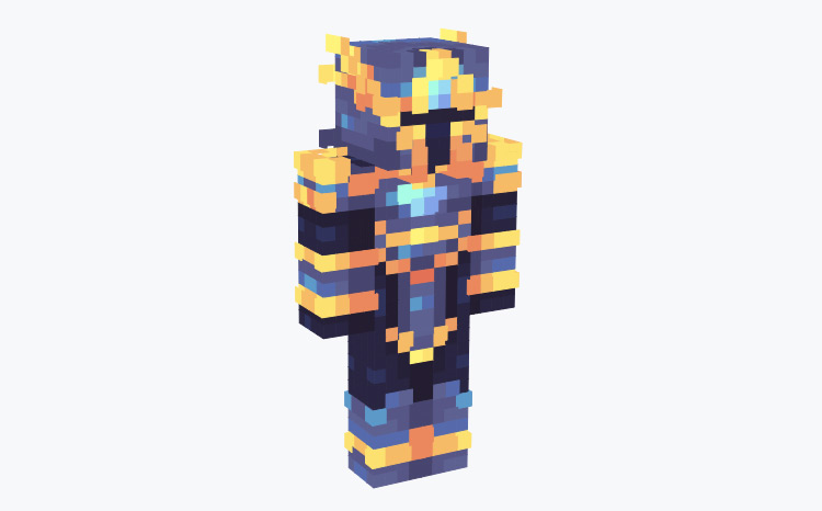 Futuristic Knight in Blue / Minecraft Skin