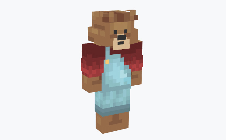 Cute Bear in Overalls / Minecraft Skin