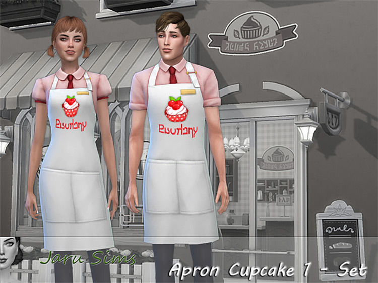 Cupcake Apron CC Set for The Sims 4