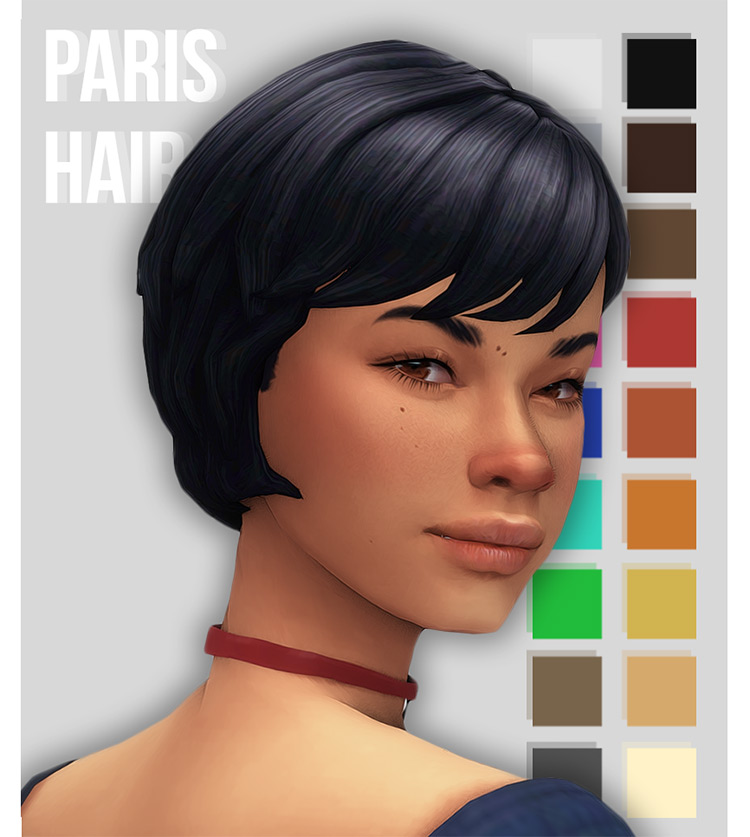 Paris Pixie Hair for The Sims 4