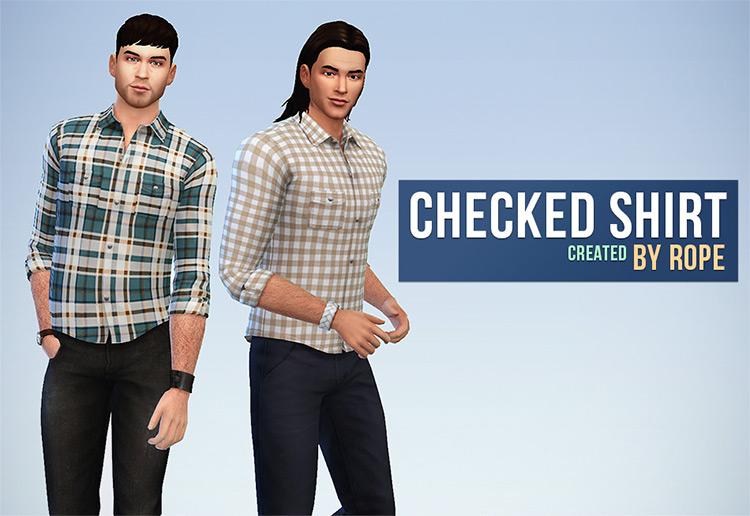 Checkered Shirt / Sims 4 CC
