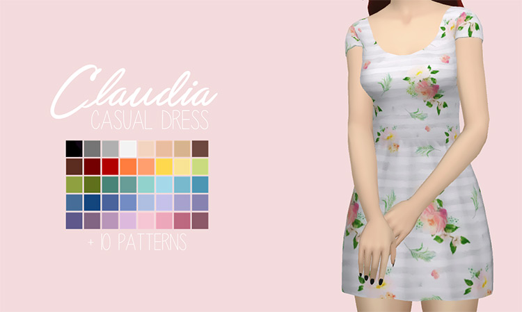 Casual Dress Design / Sims 4 CC