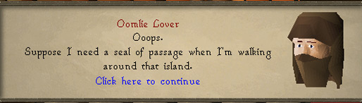 Chat message after getting kicked out from Lunar isle / Old School RuneScape