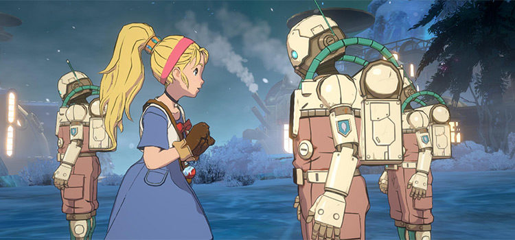 NNK:CW Chloe and Robot (Cutscene Screenshot)