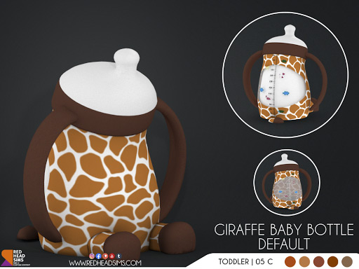 Giraffe Baby Bottle Default / Sims 4 CC