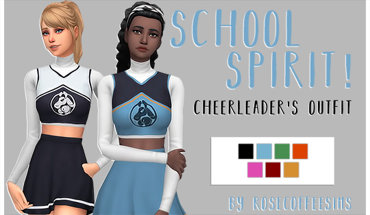 School Spirit! Cheerleader Outfit / Sims 4 CC
