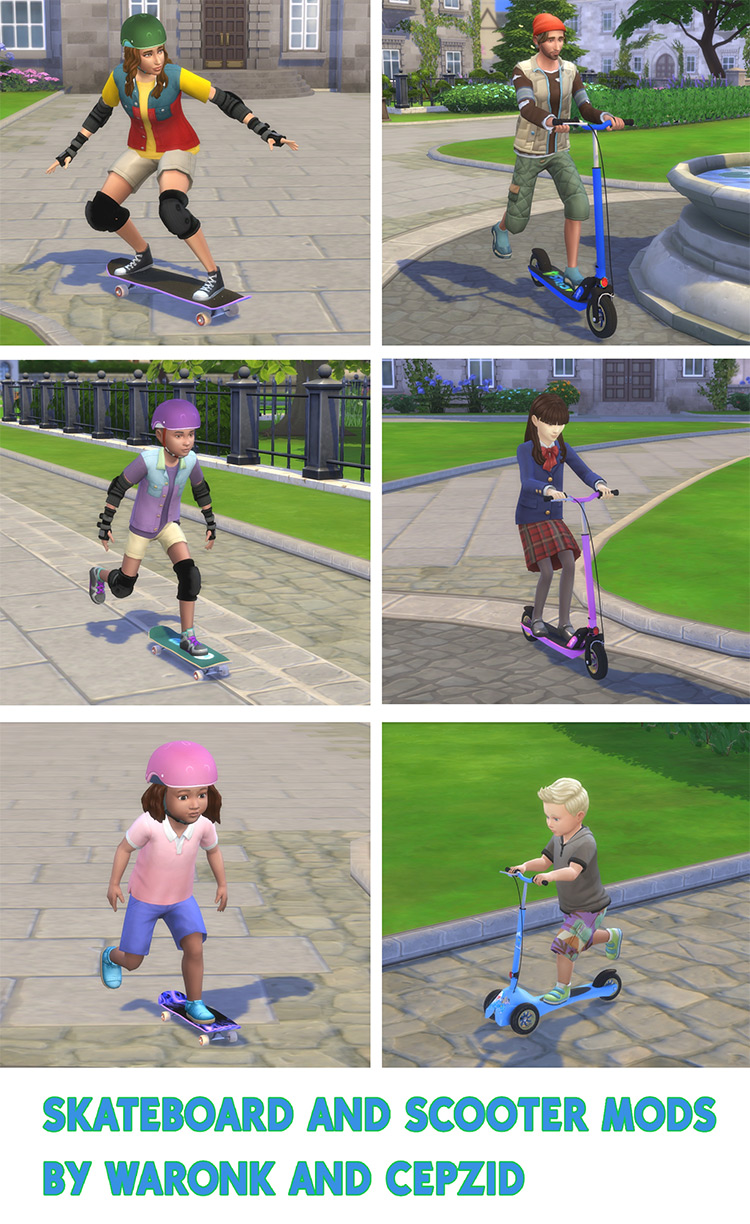 Rideable Skateboard / Sims 4 Mod