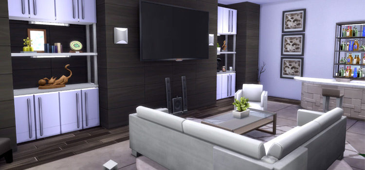 Modern Living Room screenshot from The Sims 4