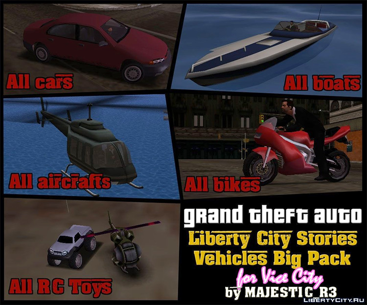 Liberty City Stories Vehicles - Vice City Mod