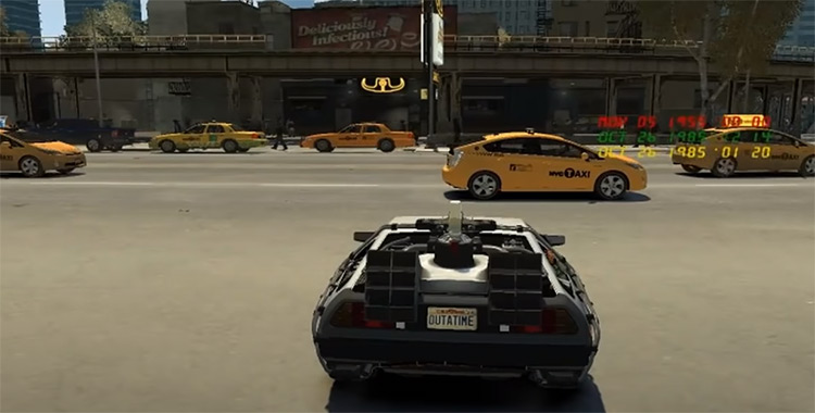 BTTF Delorean Car Mod - GTA4 Screenshot