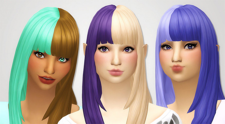 Two Toned Bangs Recolor for Sims 4