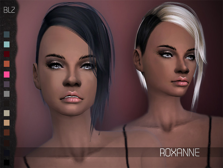 Roxanne modern side cut hairdo CC