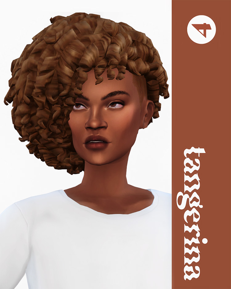 Tangerina afro-style hairdo for girls - Sims 4 CC