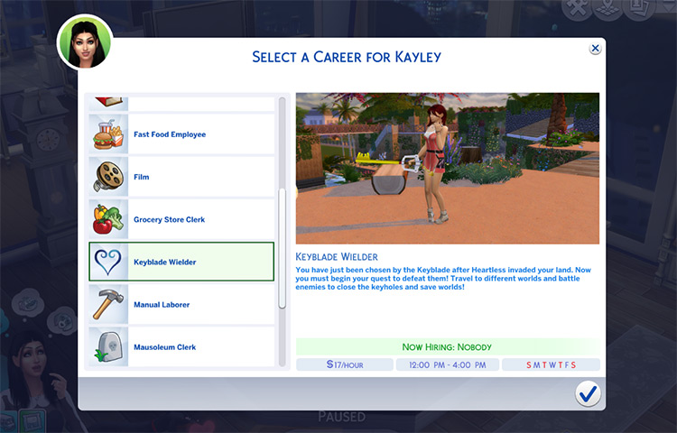 Kingdom Hearts Career Mod for The Sims 4