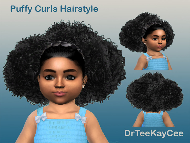Puffy Curls Afro CC for Toddlers Sims 4