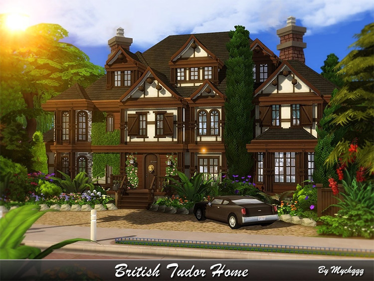 British Tudor Home Lot CC for The Sims 4