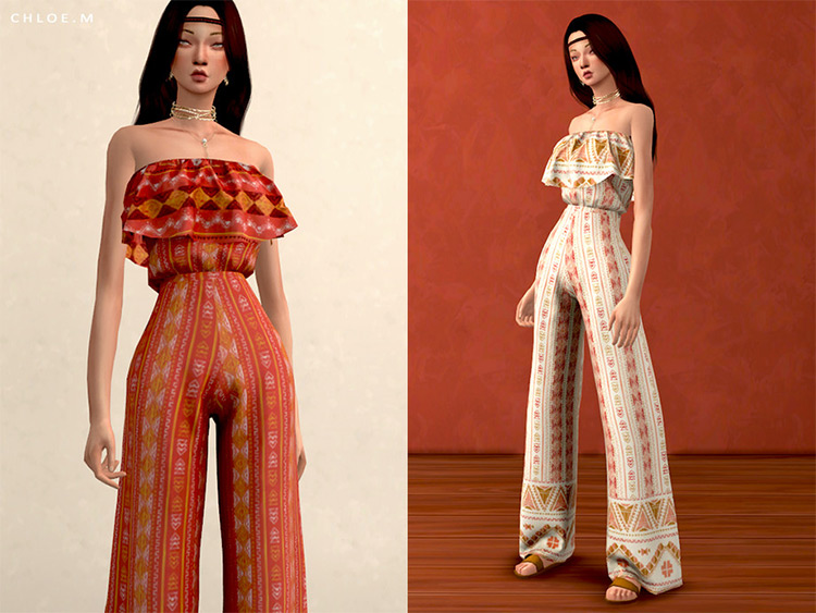 Boho Style Jumpsuit CC for The Sims 4
