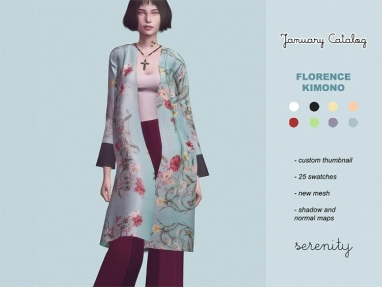 Florence Kimono Mod for Sims 4
