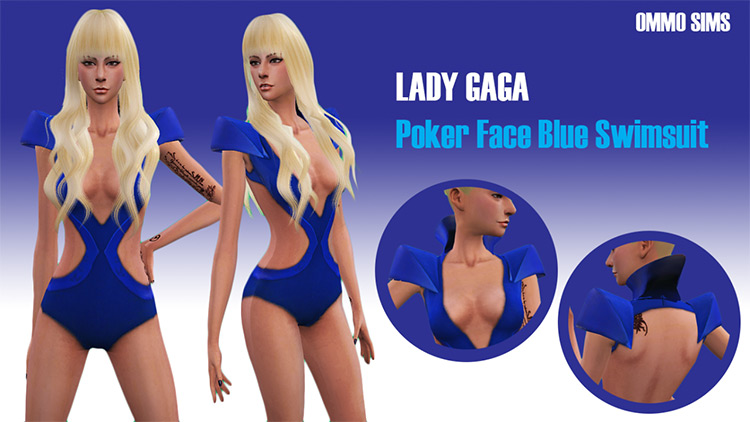 Poker Face Blue Swimsuit / Sims 4 CC