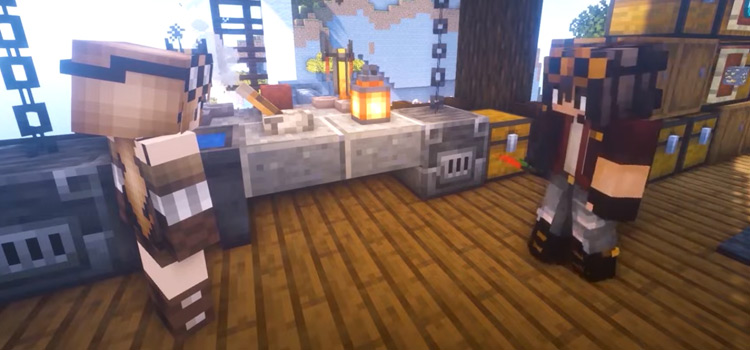 Steampunk Minecraft World with Guy & Girl Character