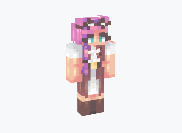 Steampunk Girl With Pink Hair / Minecraft Skin