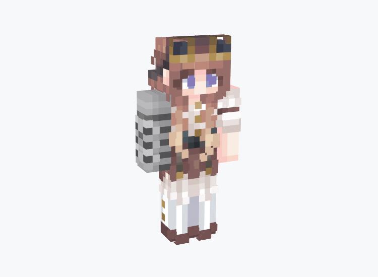 Brunette Steampunk Girl / Minecraft Skin