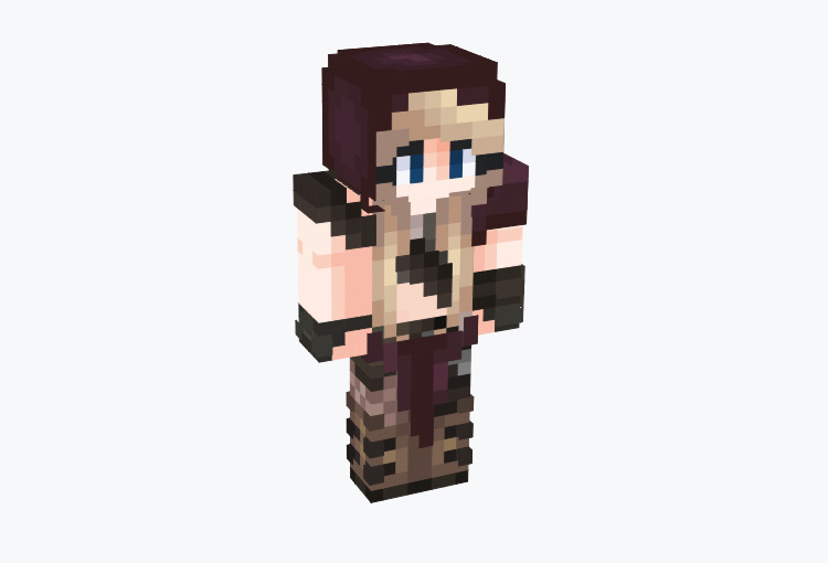 Medieval Huntress Cloaked Character / Minecraft Skin