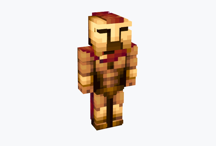 Gold & Red Spartan Warrior / Minecraft Skin