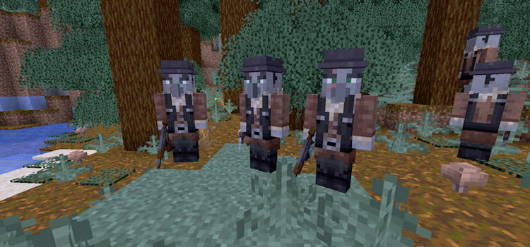 Warm Gun Villagers Combat Mod for Minecraft