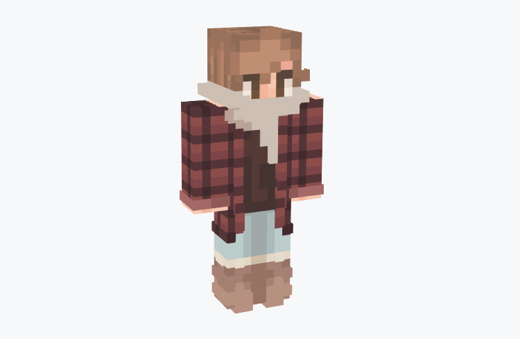 Boy Dressed For Autumn with Scarf / Minecraft Skin
