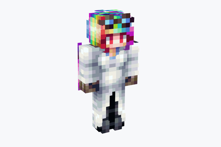 Girl Scientist with Rainbow Hair / Minecraft Skin