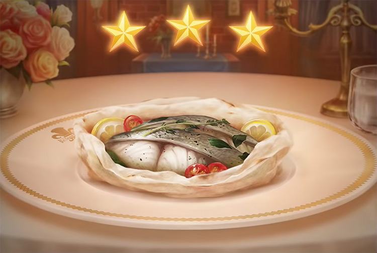 Kingdom Hearts 3 Sea Bass en Papillote Dish
