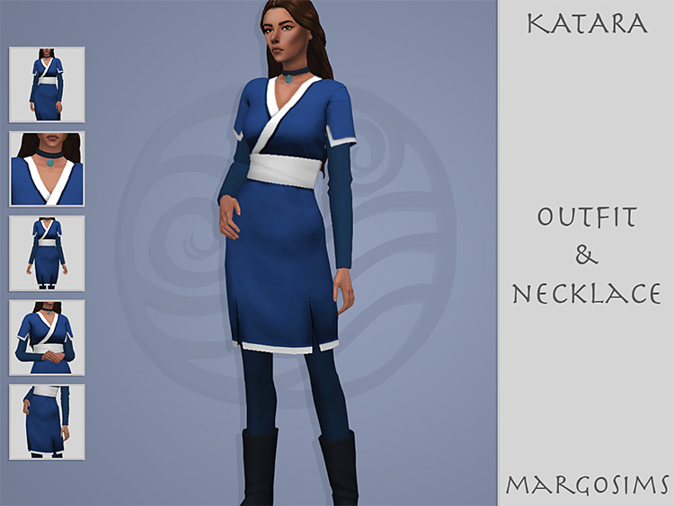 Katara Outfit & Necklace / TS4 CC