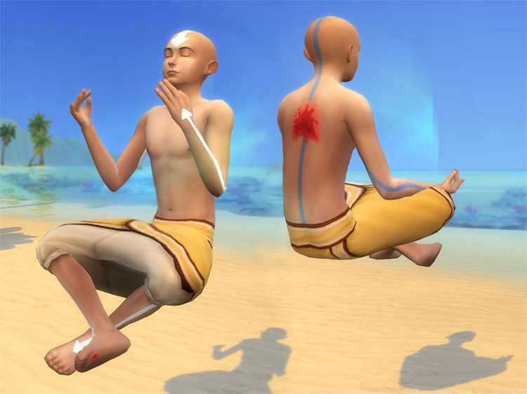 Aang’s Body Markings in Avatar / TS4 CC