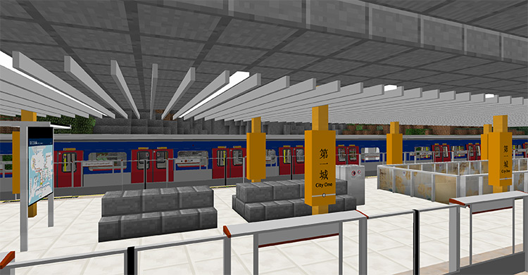 Minecraft Transit Railway MC mod preview