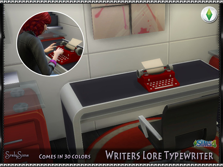 Writer’s Lore Typewriter / Sims 4 CC