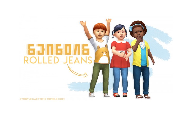 Rolled Tot Jeans / Sims 4 CC