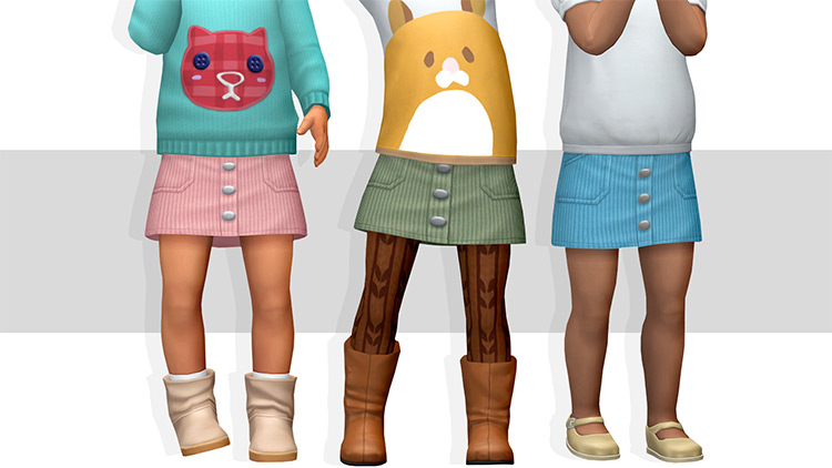 Ribbed Skirt (Toddlers) CC for The Sims 4