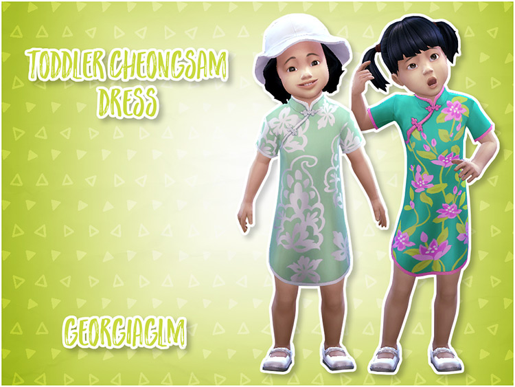 Toddler Cheongsam Dress / Sims 4 CC