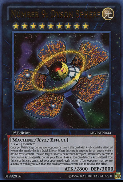Number 9: Dyson Sphere Yu-Gi-Oh! Card