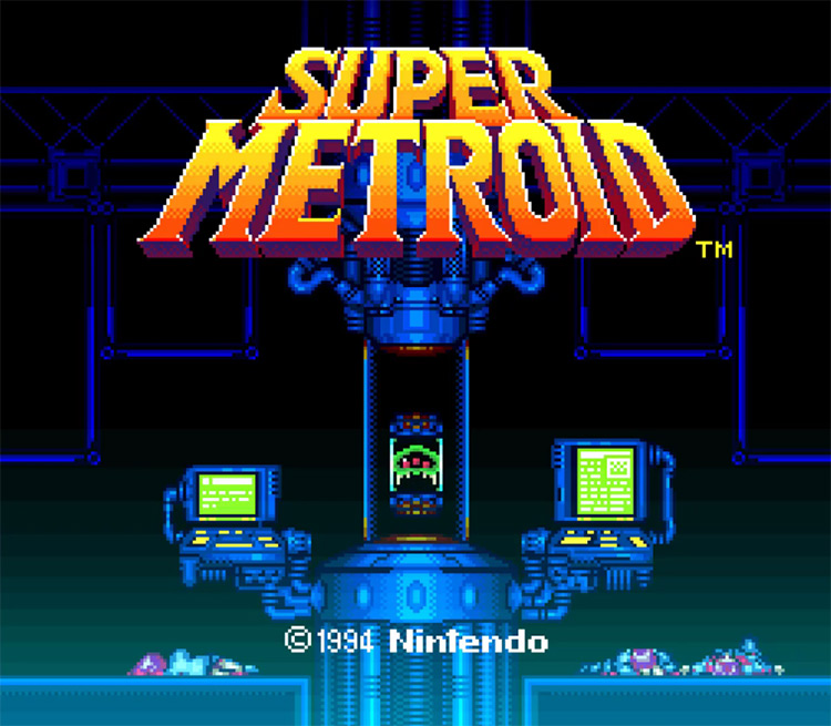 Super Metroid (1994) title screen