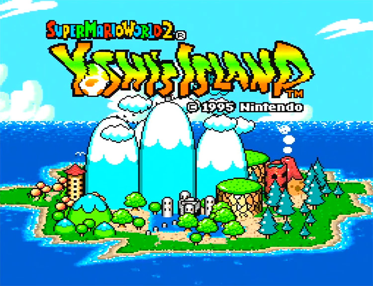 Super Mario World 2: Yoshi's Island (1995) SNES Title Screen