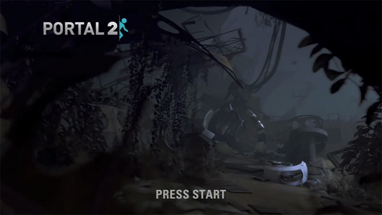 Portal 2 gameplay title screen