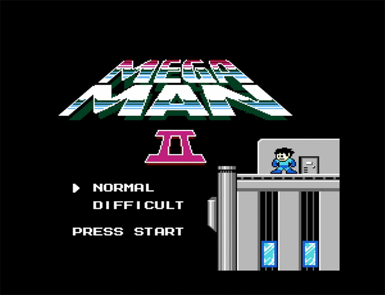 Mega Man 2 (1989) title screen screenshot