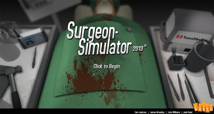 Surgeon Simulator video game title screen